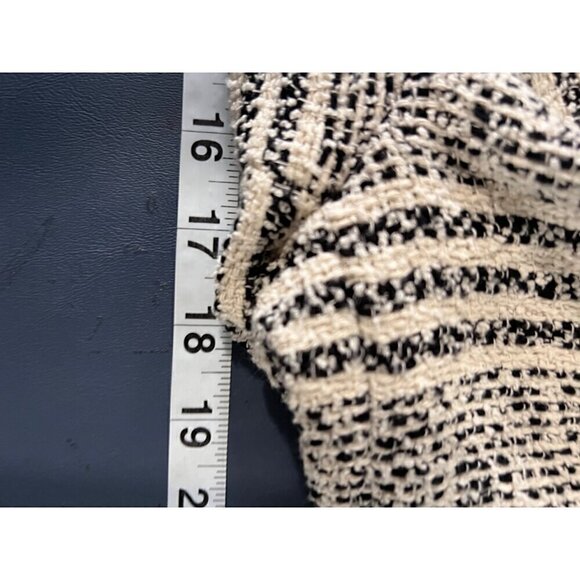 Zara Womens Black & White Striped Short-Sleeve Dress Small Tweed - Picture 10 of 13